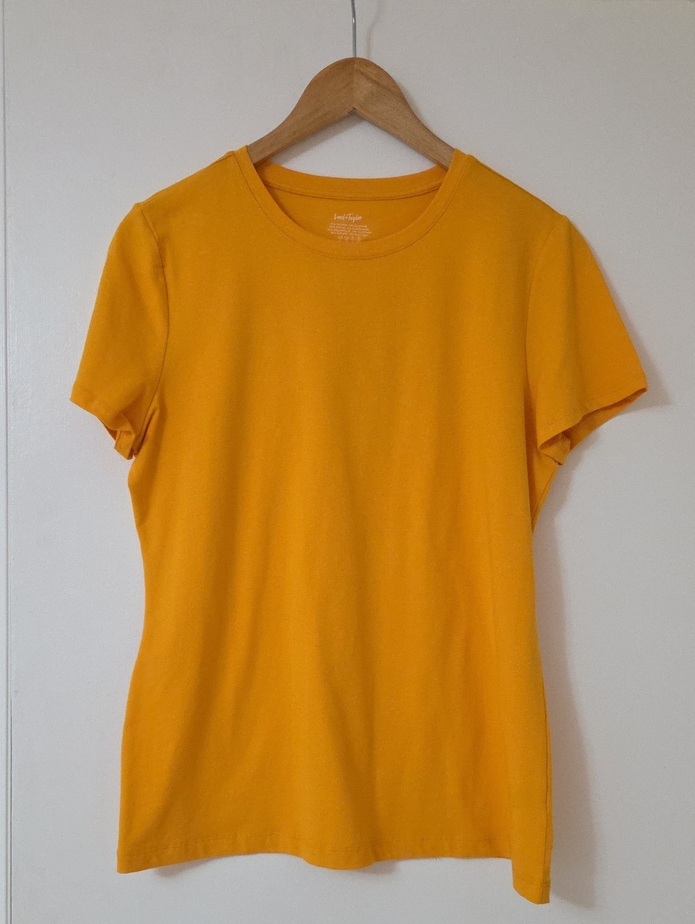 Lord & Taylor Short Sleeve Crew Tee in Mustard
